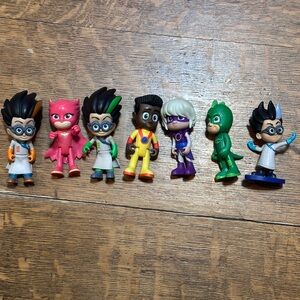 PJ Masks Figures Posable Lot of 7 3” Toys‎ & 1 Mini Figure